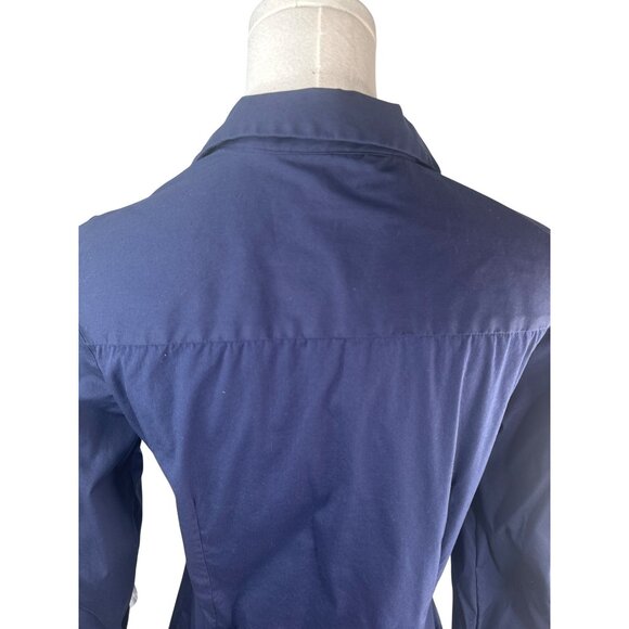 2/$30 ZARA Navy & White Small Button-Up Blouse With 3/4 Sleeves - Picture 12 of 15